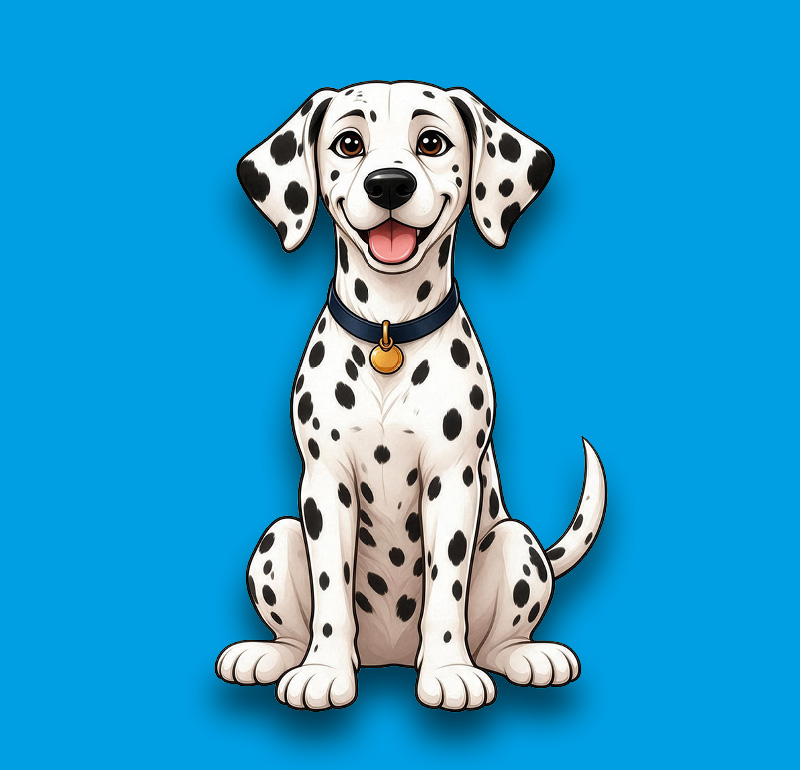 Dalmatian, an illustration of the British dog breed