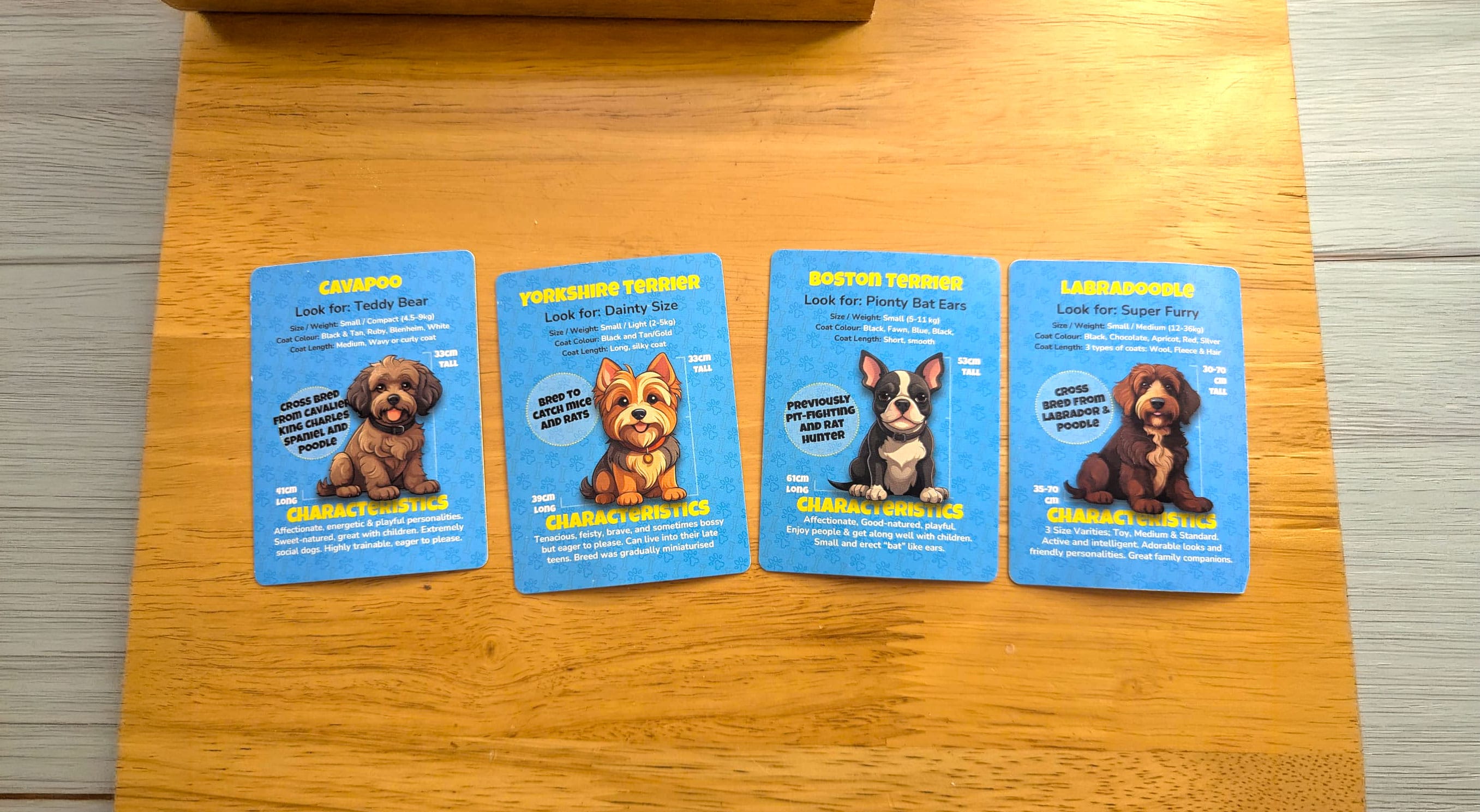 A selection of the Pedigree Chums breed cards