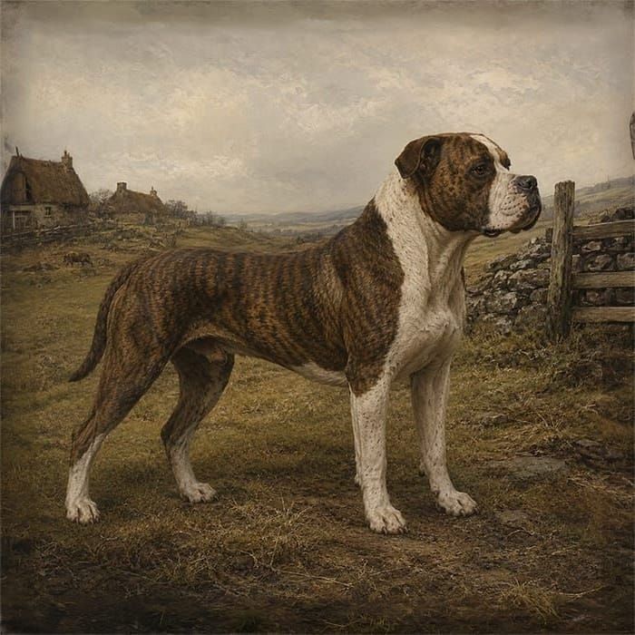 Old English Bulldog, an illustration of the British dog breed