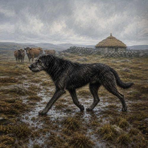 Celtic herdsmen's dogs, an illustration of the British dog breed