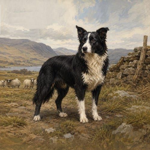 Cumberland Sheepdog, an illustration of the British dog breed