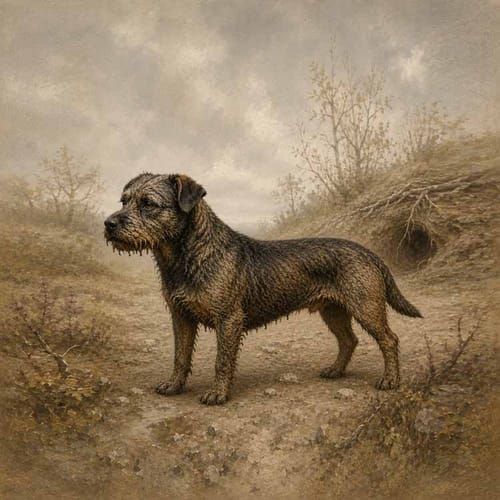 Early Badger hunting dogs, an illustration of the British dog breed