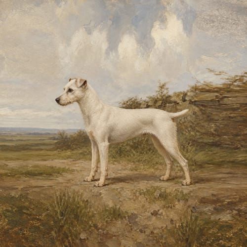 Old English White Terrier, an illustration of the British dog breed