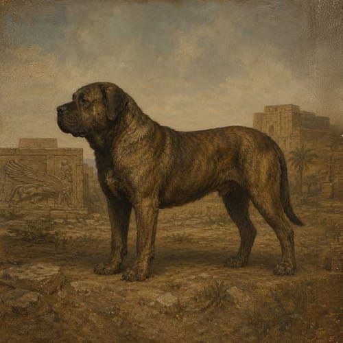 Old Mastiffs of the East, an illustration of the British dog breed