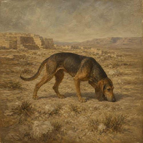 Old trail dogs of the East, an illustration of the British dog breed