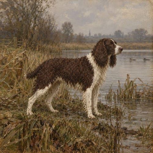 Water Spaniels, an illustration of the British dog breed
