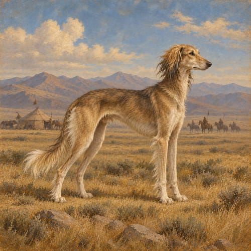 Scythian steppe dogs, an illustration of the British dog breed