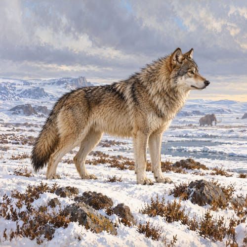 Taimyr wolf, an illustration of the British dog breed