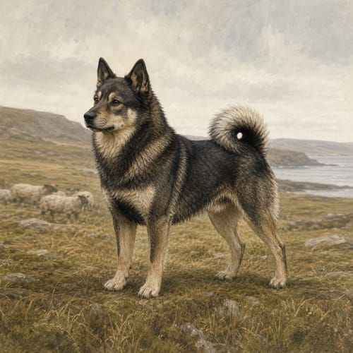 Norse settlers dogs, an illustration of the British dog breed