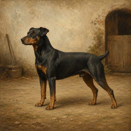 German Pinscher, an illustration of the British dog breed