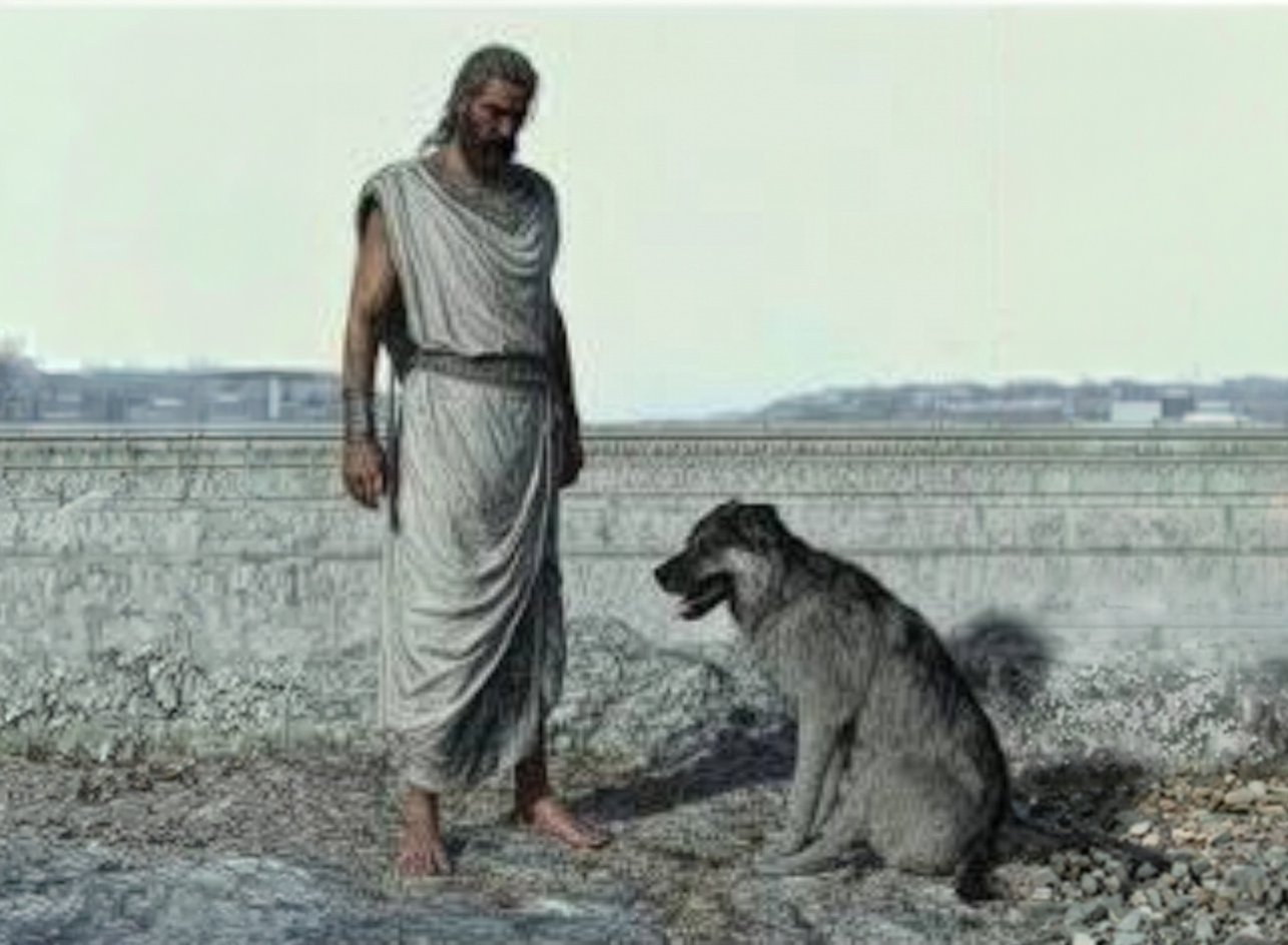 Odysseus and Argos painting remake