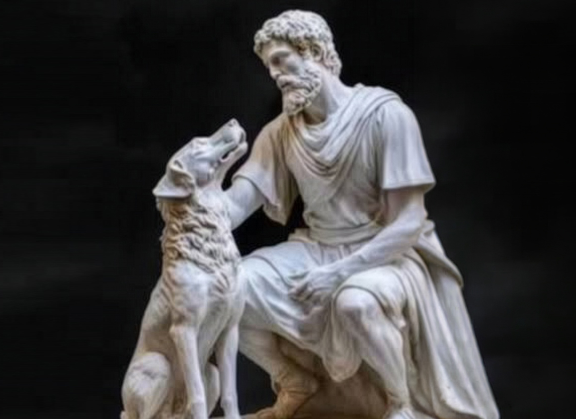 Odysseus and Argos statue