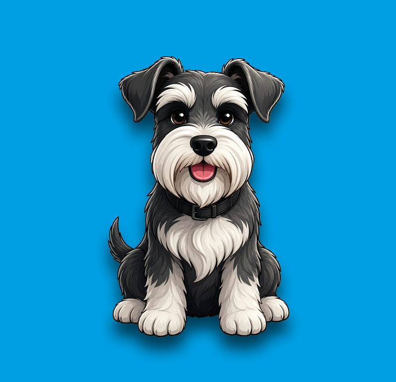 Miniature Schnauzer, an illustration of the British dog breed